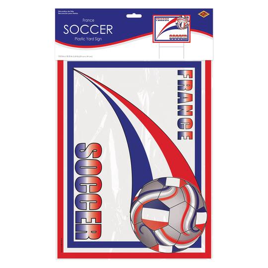 11.5" x 15.5" France Soccer Plastic Yard Sign